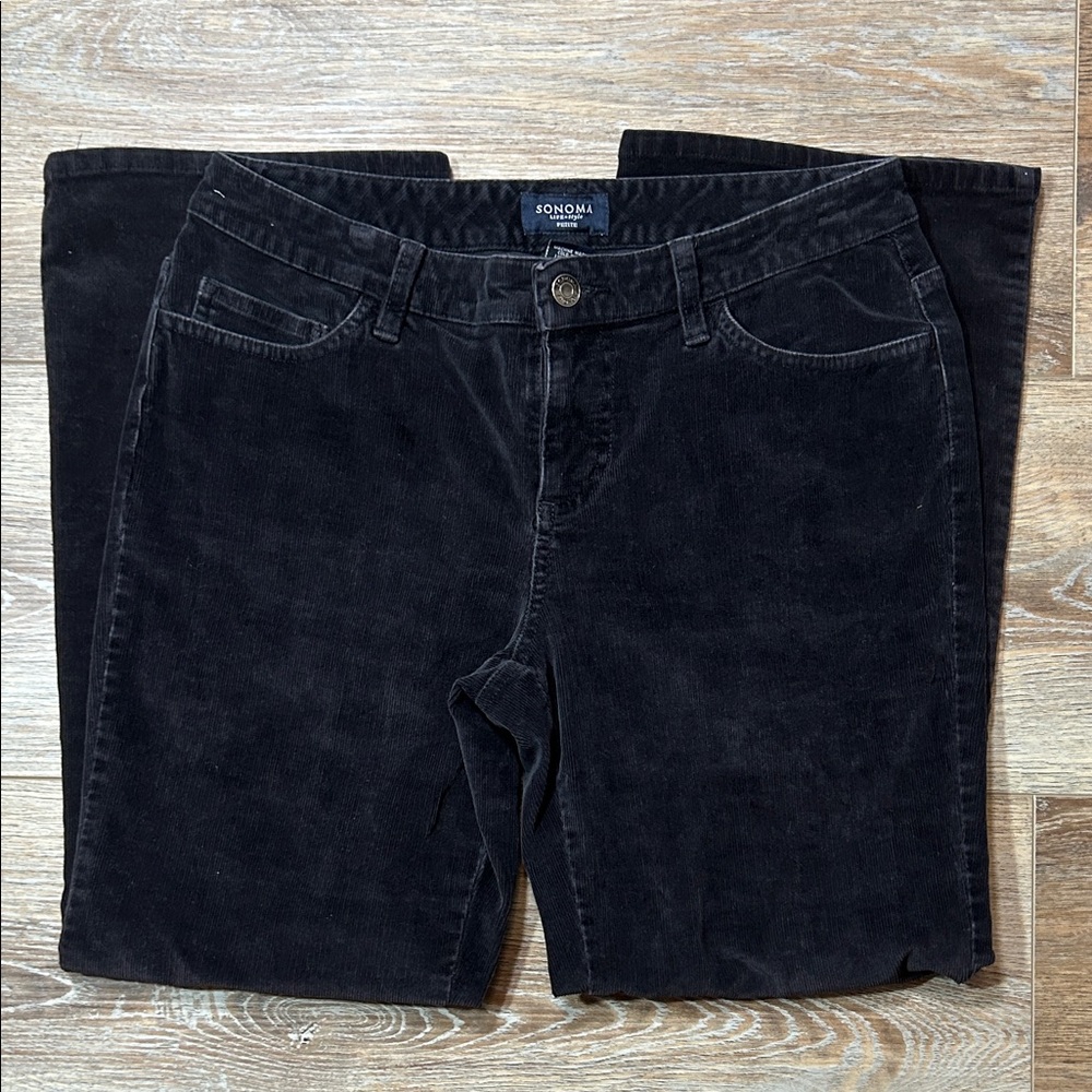 Sonoma Women's Dark Corduroy Straight Leg Jeans